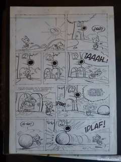 3 paginas originales Manuel Vázquez. Historia completa Gú-Gú. Publicada Super Zipi Zape 18. Firmada