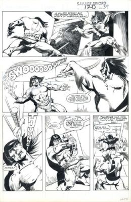 Pablo Marcos | Savage Sword of Conan, N° 120, \"Star of Thamazhu\", Marvel, 1986, Planche 39 | Galerie 9ème Art