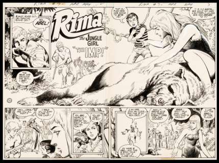 Joe Kubert And Abe Ocampo | Rima #7 Double Page Spread Art | ArchAngels