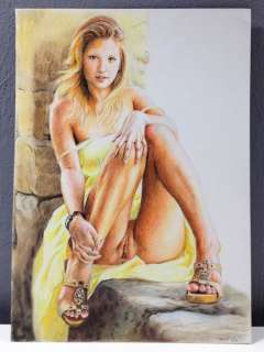 Vincik | Vincik - Original Lolita Erotic Art Pastels multicolor Illustration "Little Girl on Vacation"- Signed - Page volante | Catawiki