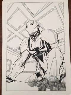 Stefano Caselli - AMAZING SPIDER-MAN #682 PAGE 20 - INTRODUCTION OF SPIDER ARMOUR (STEFANO CASELLI ART)