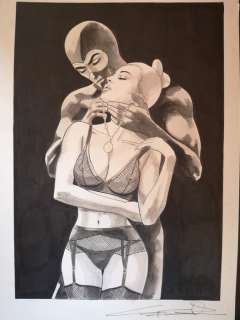 Giuseppe Candita | Diabolik - G. Candita - illustrazione originale "Amore per sempre" - Page volante | Catawiki