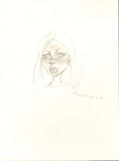 John Cebollero - female pencil portrait commission - 2008 signed
