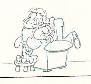 Jim Davis | Garfield - Original ’Sunday’ comic Art - Prelim - Exemplaire unique - (1990) | Catawiki