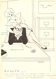 Lowell Hoppes - hot secretary golddigger gag - 1961 humorama