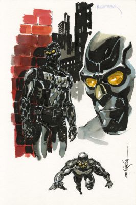 R.M. Guera | “Nighthawk” – Studio per Heroes Reborn | Cart Gallery