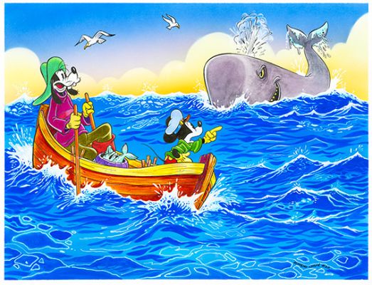 Moreno Chiste | “Topolino e il mostro bianco” (The mighty whale hunter) – Illustrazione | Cart Gallery