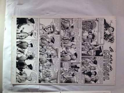 Lordey, D. | 4Ã— Original page  - Le père de guignol  - Fripounet et Marisette 13  - (1962) | Catawiki