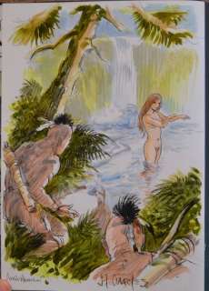 Charles, Jean-François | Charles, Jean-François - Dessin original couleur - Les Pionniers du Nouveau Monde T1 - Le Pilori - C - EO - (1982) | Catawiki