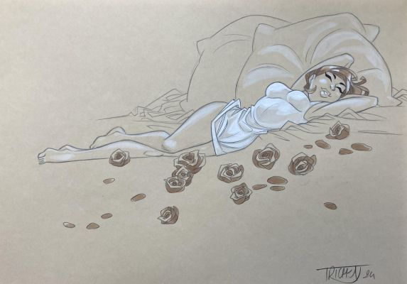 DESSIN ORIGINAL DE CYRIL TRICHET : JENNA N°9 (ARCANES DU MIDI MINUIT) | Pulp’s