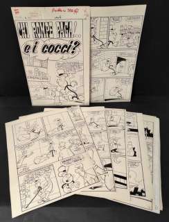 Umberto Manfrin | Tiramolla #3 - Umberto Manfrin - 16x tavole originali - storia cpl "Chi Rompe Paga!.. e i cocci?" - Exemplaire unique - (1966) | Catawiki