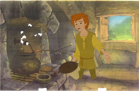 Walt Disney | Disney Studios - Original production Cel + Copy Background - Taram - Black Cauldron - Exemplaire unique - (1985) | Catawiki