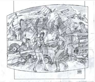 Marco Soldi | Julia n. 132 - M.Soldi - Bozzetto/Sketch Originale Preparatorio "Il Poliziotto e’ corrotto" - Page volante - EO - (2009) | Catawiki