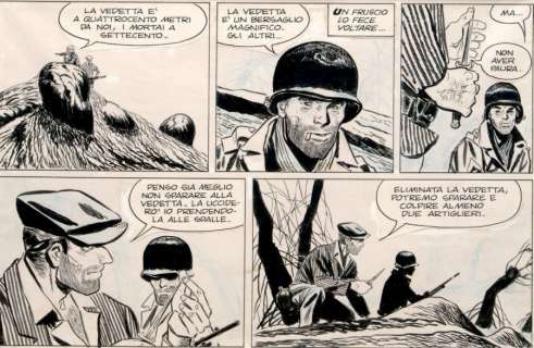 Pratt Hugo | Â«Ernie PikeÂ». Encre de Chine pour la planche supérieure de la | Tessier Sarrou