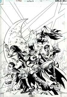 Charles Yoakum, Paul Gulacy - batman: outlaws #2 cover (batman, nightwing, batgirl, huntress, robin) 2000