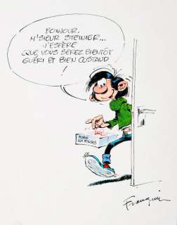 Franquin | Gaston, illustration Ã  l’encre de Chine et au… | Millon