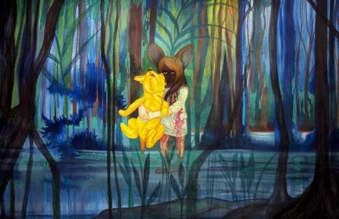 Elene Usdin - Illustration originale « Le chien doré »