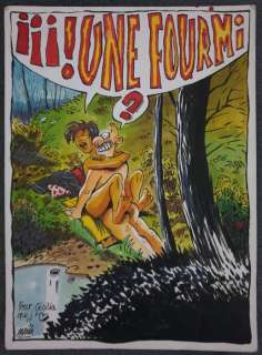 Larcenet, Manu | Larcenet, Manu - Dessin original couleur dédicacé - Une fourmi | Catawiki