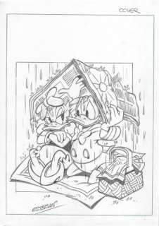 Esteban | Esteban - Original Coversketch - Donald & Daisy Duck - Size: 24 x 32,5 cm | Catawiki
