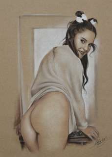 Denis Prenzel | Denis Prenzel - Original drawing - Pin-up - Sandy - Size: 30 x 40 cm. - (2021) | Catawiki