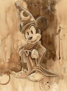 Guti, Coffee Artist | Mickey The Sorcerer’s Apprentice - Original Coffee Painting - Guti Signed - Original Art | Catawiki