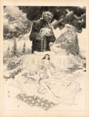 Philippe Druillet | Vince – Dessin original publié en page 493 de Druillet-Vampires | Galerie Barbier