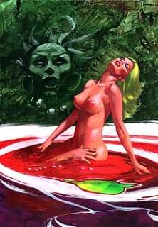 Alarico Gattia - Vampirissimo n. 35 - A. Gattia - Original Cover "Orrore dalle acque" - Page volante - Exemplaire unique - (1977)