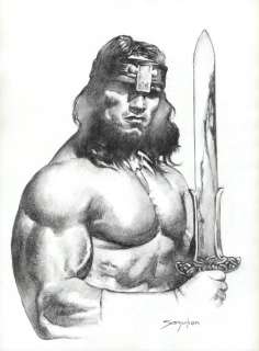 Sanjulian, Manuel | Conan The Barbarian [Arnold Schwarzenegger] - Original Drawing - Sanjulian Signed | Catawiki