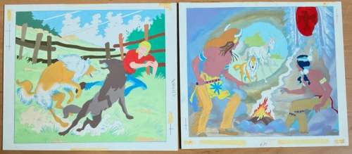 Willy Vandersteen | Bessy 123 + 127 - Originele inkleuring covers - Page volante - EO - (1977) | Catawiki