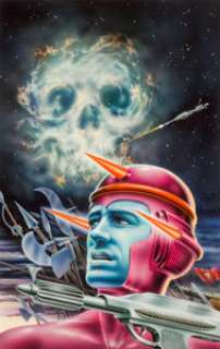 Alex Ebel (American, 20th Century)
 Section G: United Planets paperback cover, 1976
 Mixed media on board
 15 x 9-1/2 in... | Heritage