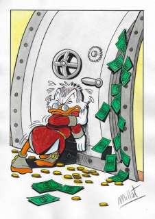 Millet | Scrooge McDuck - Original Drawing - Millet - Size: 21 x 29,5 cm | Catawiki
