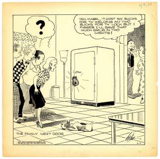 Ed Dodd | Dodd - THE FAMILY NEXT DOOR, Panel Cartoon (06/09/1938) NO RESERVE! | Russ Cochran