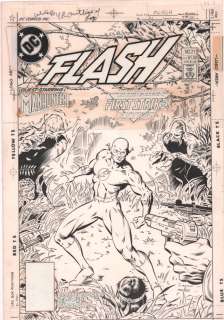 Don Simpson, Larry Mahlstedt - flash #21 cover - wally west iat gunpoint n jungle - 1988 signed