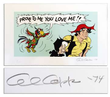 ’’Li’l Abner’’ Artist Proof of Li’l Abner & Mammy -- Signed ’’Al Capp ’74’’ in Pencil -- Numbered ’’16/30 AP’’ -- 36.5’’ x 22.5’’ -- Near Fine -- From the Al Capp Estate | Nate Sanders