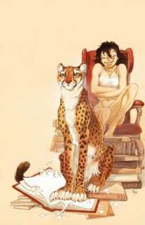 Frank. Illustration originale Manon et un guépard | BDEnchères