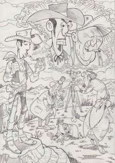 Jordan, Julian | Jordan, Julian - Original drawing - Lucky Luke - The Black Hills | Catawiki