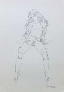 Giovanna Casotto | Giovanna Casotto - illustrazione originale a matita 25x35 - firmata - Page volante | Catawiki