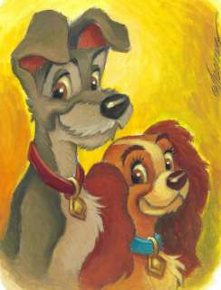Joan Vizcarra | Lady & The Tramp - Original Painting - Joan Vizcarra - Acrylic Art | Catawiki