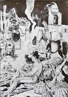 Aldo Capitanio - Cavalcando con Tex - Illustrazione originale di Aldo Capitanio - Page volante - EO - (1993)