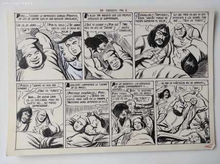 DIBUJO ORIGINAL DE MANUEL GAGO - EL AGUILUCHO Nº 38 - PÁGINA 6 - EVADIDOS