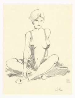 Leone Frollo | Leone Frollo - illustrazione originale "Elegante e Sinuosa" - Page volante - Exemplaire unique | Catawiki