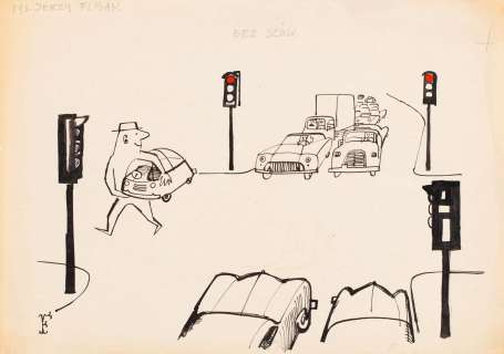 Jerzy Flisak (1930 - 2008) | Jerzy Flisak | Bez tytułu, rysunek satyryczny | Desa Unicum