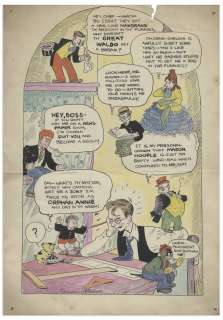 Sheldon Mayer Artwork With His Characters Talking to Him, Imploring Him to Get Them Jobs at a Newspaper in the Funnies Section -- Colorful Artwork Measures 10‘‘ x 14‘‘