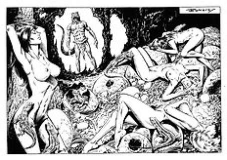 Enric Badia Romero | Enric Badia Romero - Original drawing - Axa - Fantasy erotic sexy girls - Size: 42 x 30 cm. | Catawiki