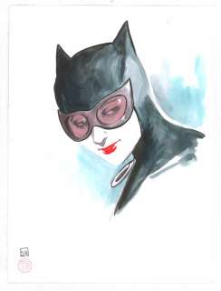 Stephanie Hans - catwoman painted art portrait - signed