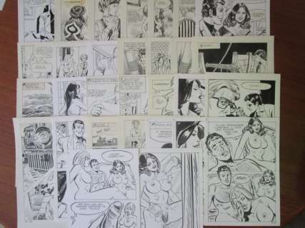 Danilo Grossi, Del Mestre, Bernasconi, Janni | Fumetti érotique - 30x Planche originale - Format (30x): 17 x 25 cm. | Catawiki