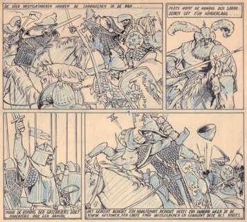 Laudy, Jacques | Laudy, Jacques - De Vier Heemskinderen / La Légende des quatre fils Aymon - original page n°20 + deluxe edition - (1946/2022) | Catawiki