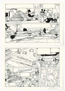 Andrea Ferraris | Anders And & Co. #34 - A. Ferraris - tavola originale "Uncle Scrooge: Endanger Mouse" (2x matite + 2x chine su blue line) - Page volante - Exemplaire unique - (2013) | Catawiki