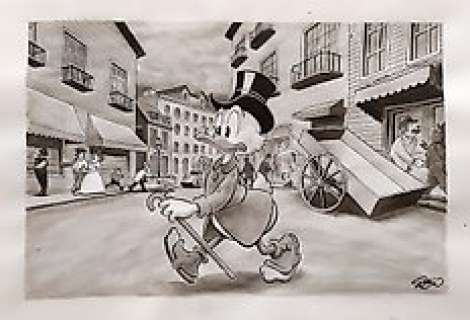 Sergio Garrido | Uncle Scrooge - Scrooge in Town - Signed Original Inked Artwork by Sergio Garrido | Catawiki