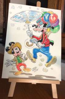 Alessandro Gottardo | Mickey Mouse - â€œPippo prende il voloâ€ - Dipinto ad acquerello originale firmato da Alessandro Gottardo - Page volante - Exemplaire unique - (2019) | Catawiki